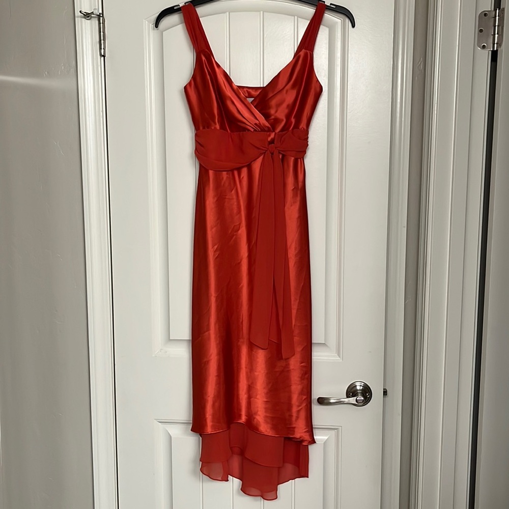 Burnt orange bridesmaid dress